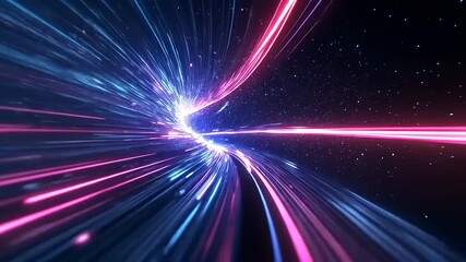 Wall Mural - Abstract digital light trails creating a sense of speed and motion in a cosmic environment