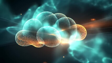 Wall Mural - Abstract representation of interconnected glowing cells against a dynamic cosmic background