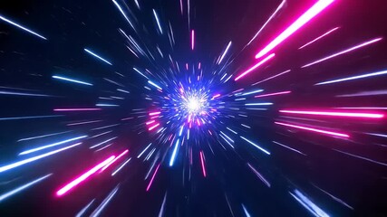 Wall Mural - Vibrant light streaks radiating from a central point, creating a dynamic cosmic energy effect
