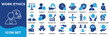 © BAMBANG G - WORK ETHICS icon collection set. Containing ethics,integrity,responsibility,discipline,accountability,reliability,punctuality,dedication,commitment,honesty icon. dual tone vector.