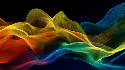 Wall Mural - abstract colorful background for web, banner, technology, internet, aero frosted glass wave, 3d rend