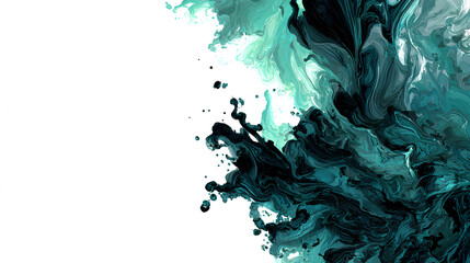 Wall Mural - abstract teal and black digital art white background. stock illustration