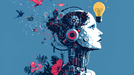 Wall Mural - artificial intelligence and innovation.