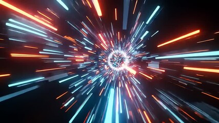 Wall Mural - Abstract light burst creating a dynamic swirl of colors in a cosmic space environment