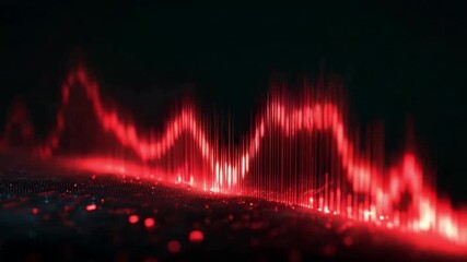 Wall Mural - red pulse of the data: the pulsating energy of data visualized through a striking, dynamic, red ligh
