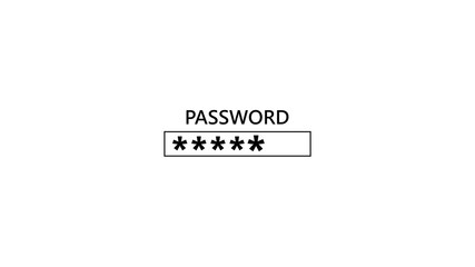 wrong and right password icon on white background.password with access denied screen and check mark on black background.