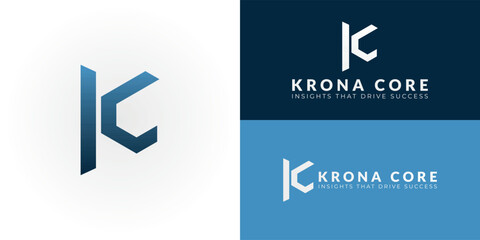 Wall Mural - a modern kc emblem featuring a sleek blue gradient. designed for financial and consulting firms, it 