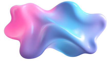 Wall Mural - gradient blurred shape. colored fluid liquid element. blue and pink soft blob. holographic gradation