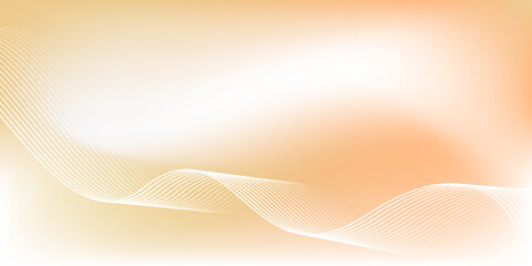 Wall Mural - minimal abstract orange gradient background with white wave lines. modern wavy line background in wa