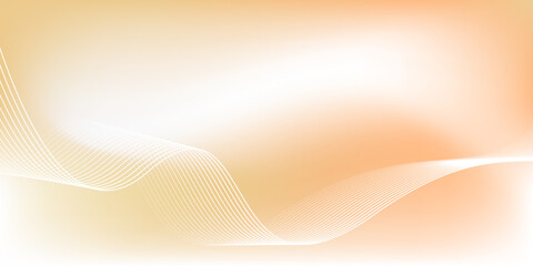 Wall Mural - minimal abstract orange gradient background with white wave lines. modern wavy line background in wa