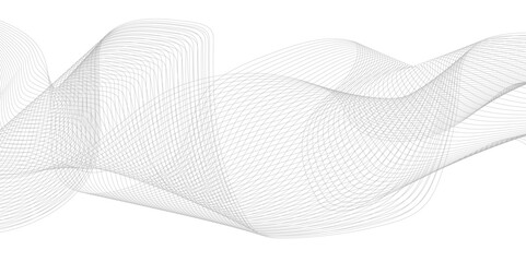 Wall Mural - abstract vector background with black wavy lines. wave with lines created using blend tool. curved w
