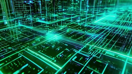 Digital network grid glowing futuristic abstract background