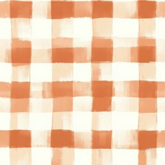 Wall Mural - Classic Gingham Plaid Pattern in Warm Tones for Seamless Design