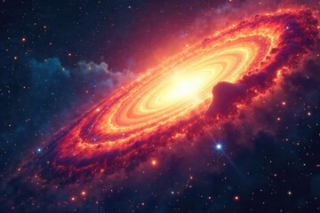 Wall Mural - Celestial Stardust Swirl Vibrant Nebula Birth of a Star - Cosmic Landscape