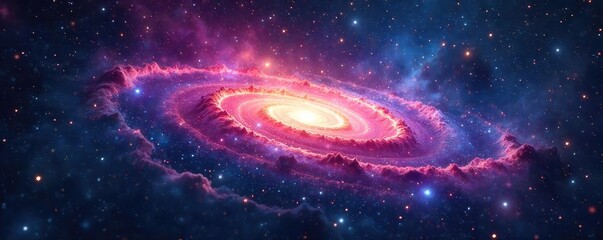 Wall Mural - Swirling Nebula Cosmic Dust and Distant Galaxies Shine Brightly in a Stunning Universe Image, Ideal for Science, Space, and Astronomy Projects.
