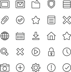 Modern web development outline icon set for clean design
