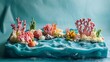 © saima - Sponge cake sea with edible coral sculptures