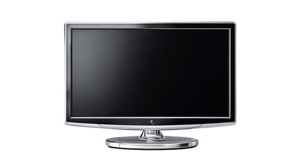 Modern Television Display: The contemporary design of a sleek television screen with an elegant stand, displaying a blank screen and a captivating high-definition view. 