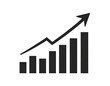 © MdRakib - Graph diagram up icon, business growth success chart with arrow, business bar sign,