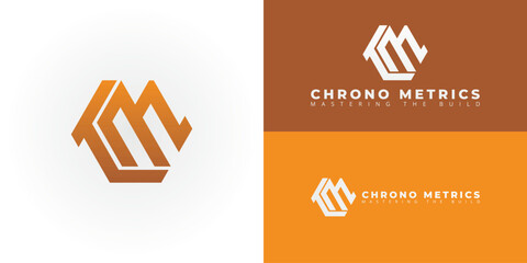 Wall Mural - modern angular cm emblem for architecture and construction. this logo represents precision, strength