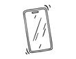 © Yanka - Hand drawn smartphone icon with shaking motion, minimalist phone sketch in doodle style