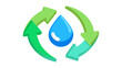 © Husnain - Water cycle diagram illustration showing conservation and reuse for environmental sustainability concept