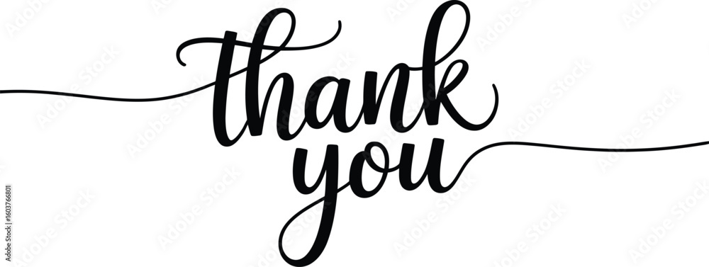 Continuous one single line art thank you concept. greeting card ...