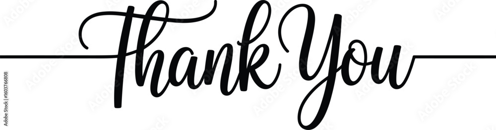 Continuous one single line art thank you concept. greeting card ...