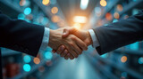 Smart logistics, Global business concept. Businessman making handshake for successful business