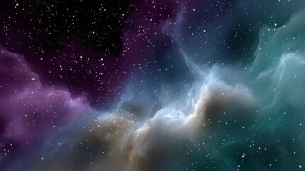 Wall Mural - colorful galaxy with a purple cloud in the middle. the stars are scattered throughout the sky, creat