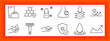© Anastasia - Cosmetic and hygiene set icon. Tube, razor, sponge, cleanser, nail, sunblock, droplets, nose, exfoliant, and smooth skin care icons drawn in thin outline