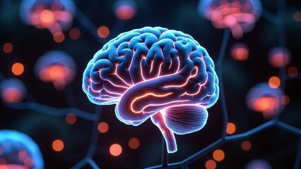 Wall Mural - brain technology concept scene