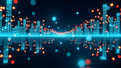 Wall Mural - urban technology night scene