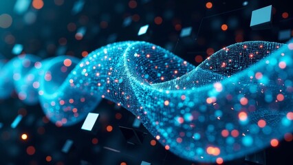Wall Mural - microscopic scene of dna technology