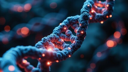 Wall Mural - microscopic scene of dna technology