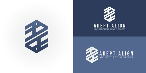 Wall Mural - a modern geometric aa emblem enclosed in a hexagon, perfect for architectural design studios. it rep