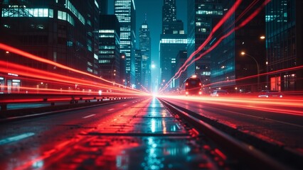 Wall Mural - technology city light scene