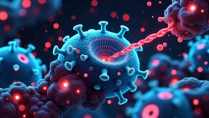 Wall Mural - micro virus technology scene