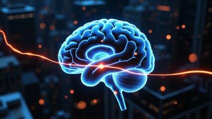 Wall Mural - Microscopic Brain Technology Scene