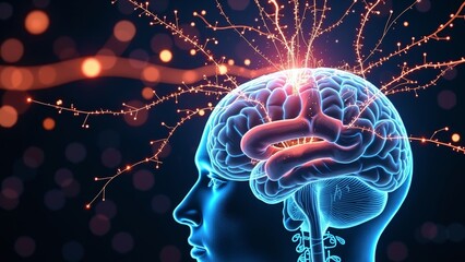 Wall Mural - Microscopic Brain Technology Scene