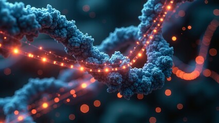 Wall Mural - Microscopic DNA technology scene