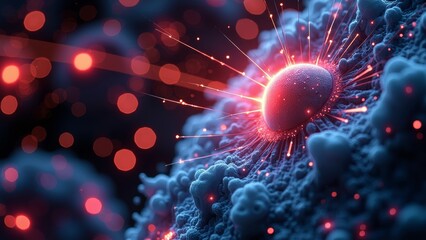 Wall Mural - Microscopic DNA technology scene