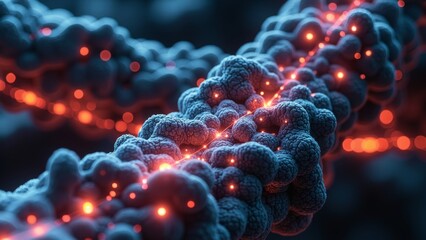 Wall Mural - Microscopic DNA technology scene