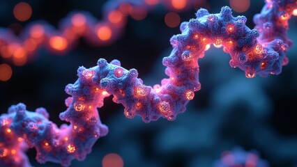 Wall Mural - Microscopic DNA technology scene