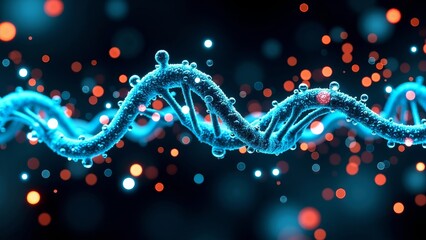 Wall Mural - Microscopic DNA technology scene