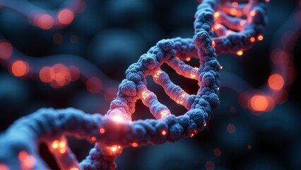 Wall Mural - Microscopic DNA technology scene