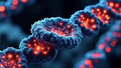 Wall Mural - Microscopic DNA technology scene