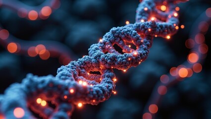 Wall Mural - Microscopic DNA technology scene