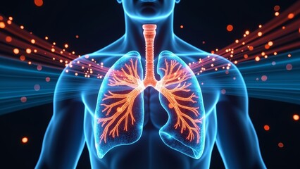 Wall Mural - Human lung technology scene