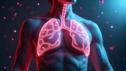 Wall Mural - Human lung technology scene